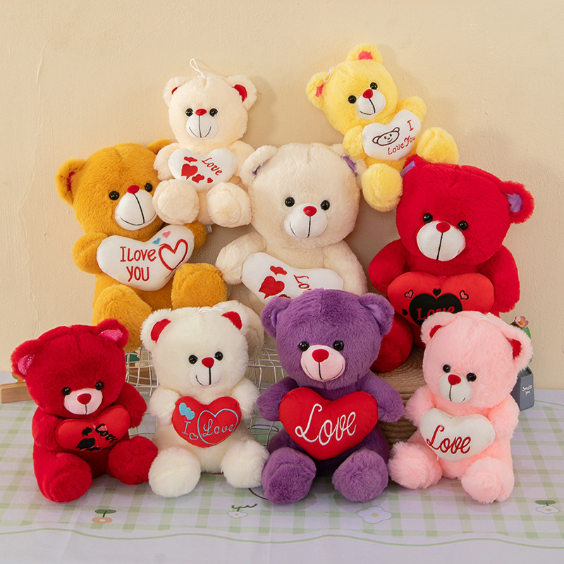 Wholesale Custom Valentine's Day Red Love Hug Teddy Bear Plush Stuffed Animals Toys Soft Skin Mother's Day Christmas Girl Gifts
