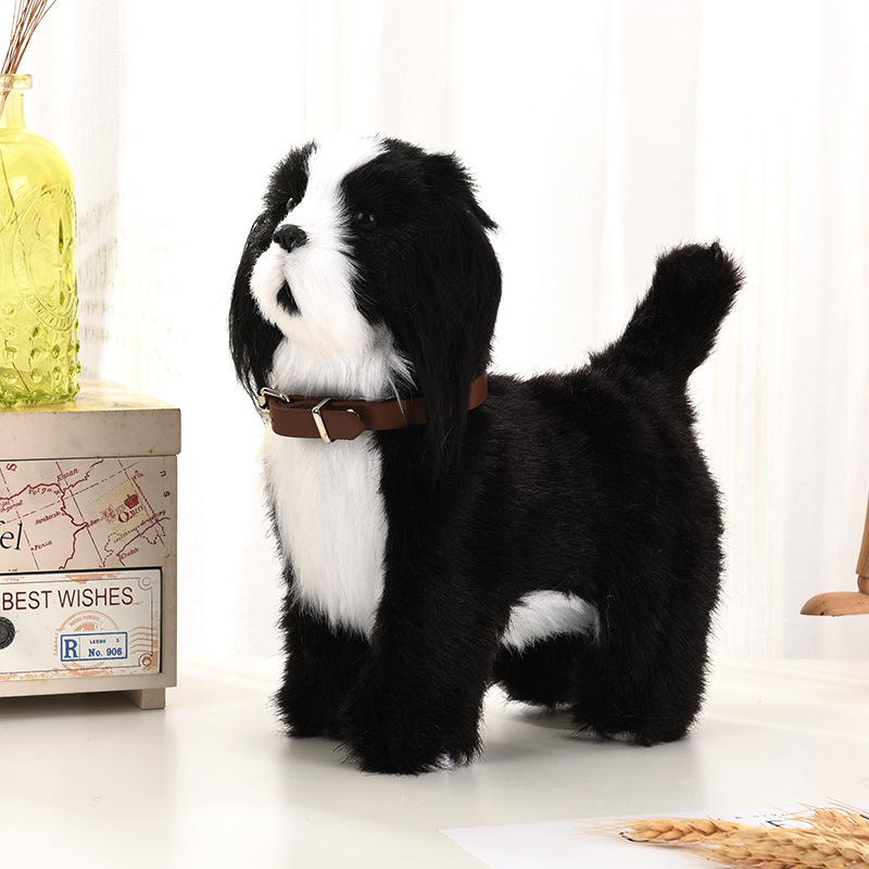 Walking Plush Puppy Toy with Barking Sound Wagging Tail &amp; Music Interactive Sensor-Activated Electric Stuffed Dog for Kids Pet