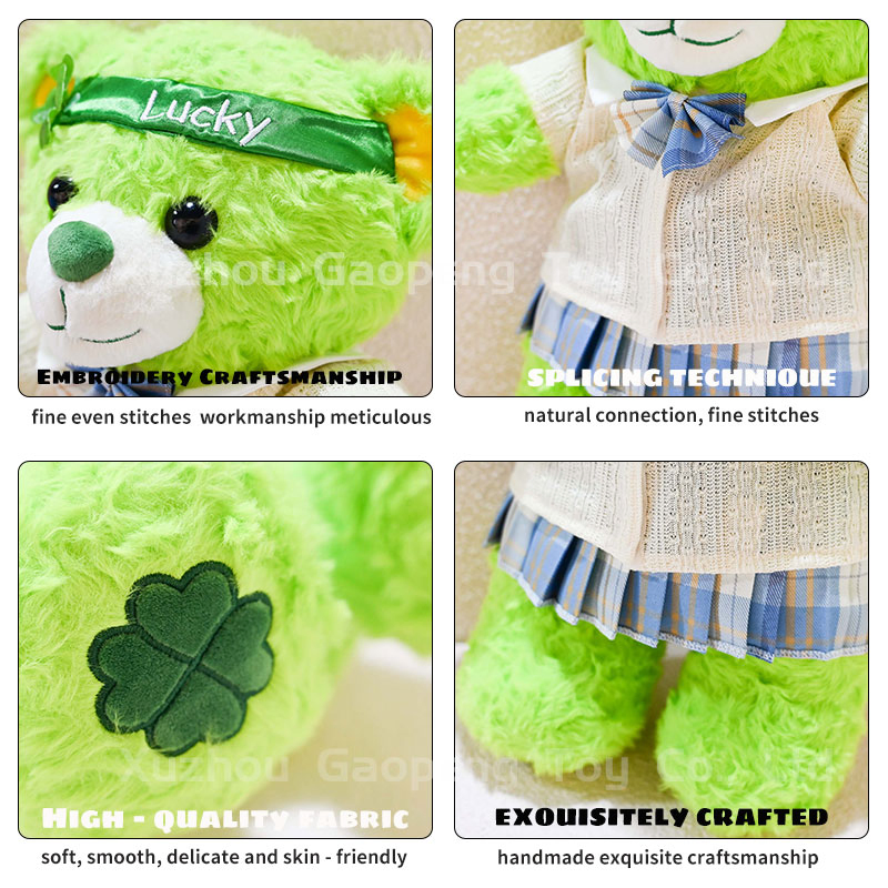 Four-Leaf Clover Luck Scented Bear Plushies Used for Promotional Purposes Custom Breathing Teddy Bear Sensory Stuffed Animal Toy