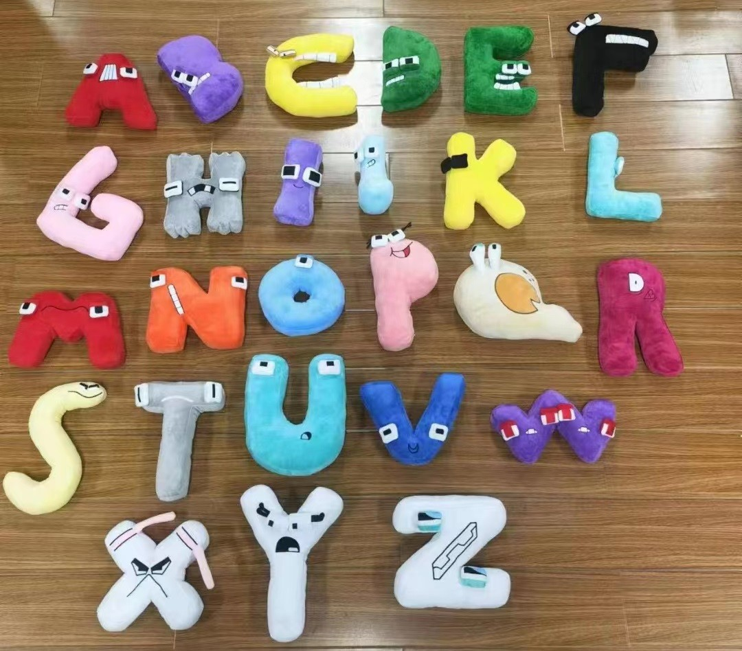 Wholesale 20cm Colorful Alphabet Number Plush Toy Education Math English Learning Letter Toy with PP Filling Bags Type