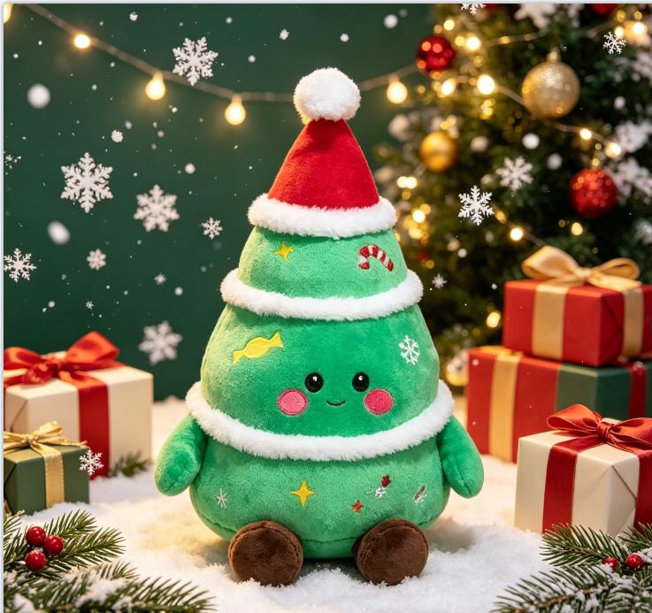 Bulk Pack Stuffed Animals Christmas Plush Toys Santa Reindeer Soft PP Cotton Filling Promotional Holiday Gifts