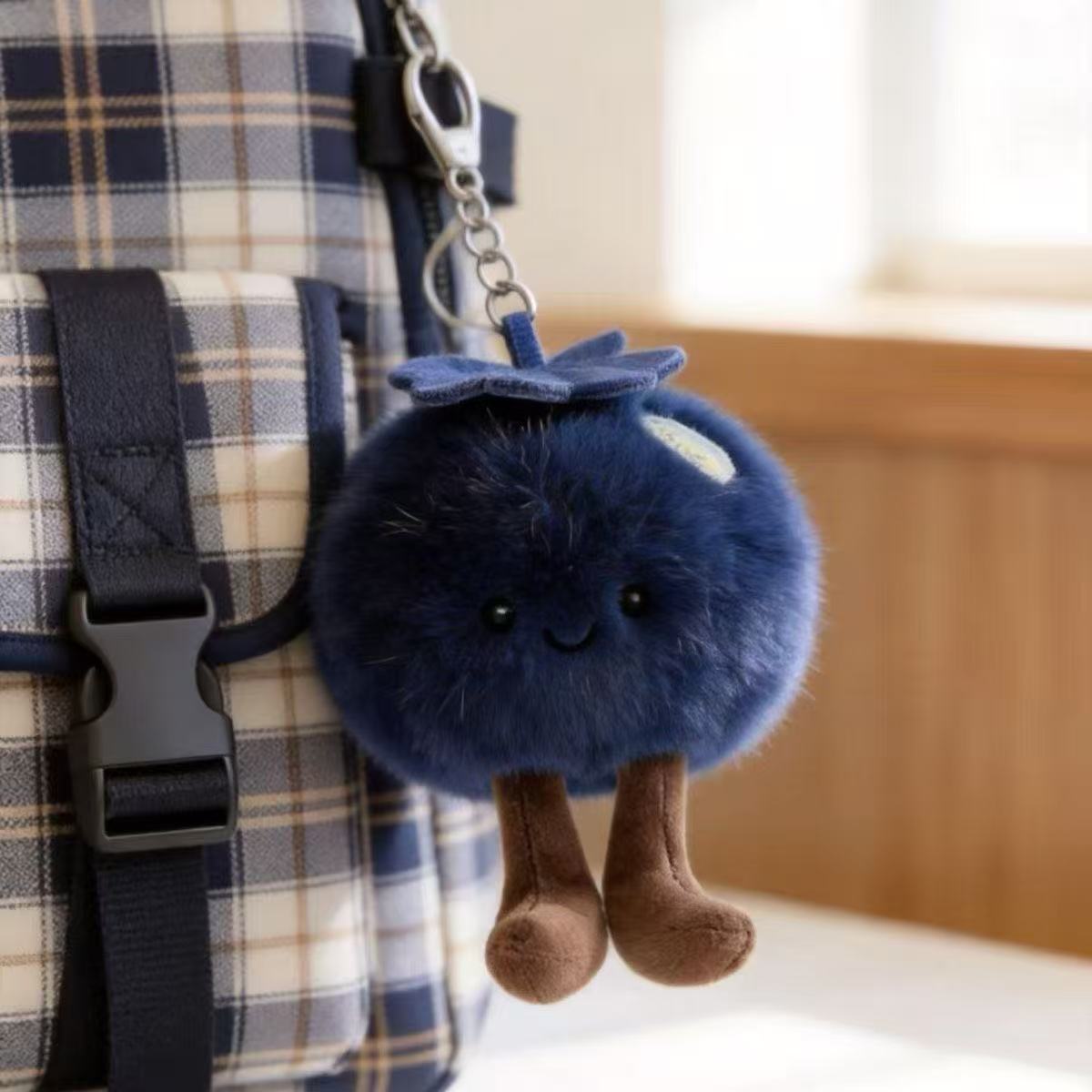 Cute Plush Blueberry Mini Pendant Doll Charm Keychain