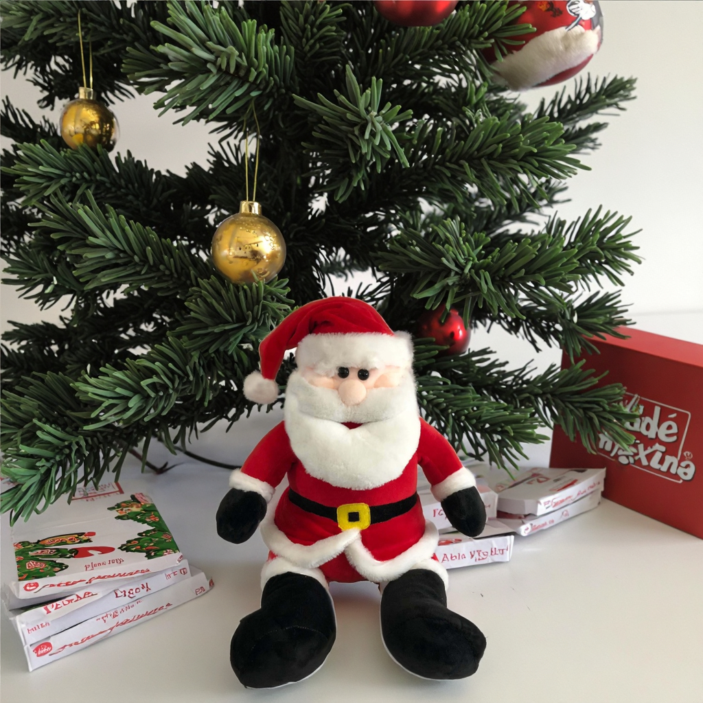 Customized Christmas Santa Plush Stuffed Animal Toys Wholesale Fabric Animals PP Cotton Embroidered Mesh for Holiday Decorations
