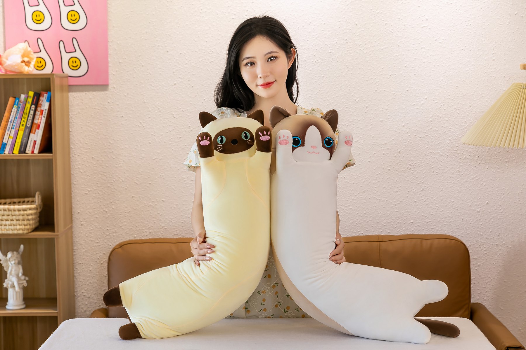 Baby Kids Toys Soft Cat Pillow Plush Big Hugging Plush Pillow Cartoon Long Cat Plush Pillow