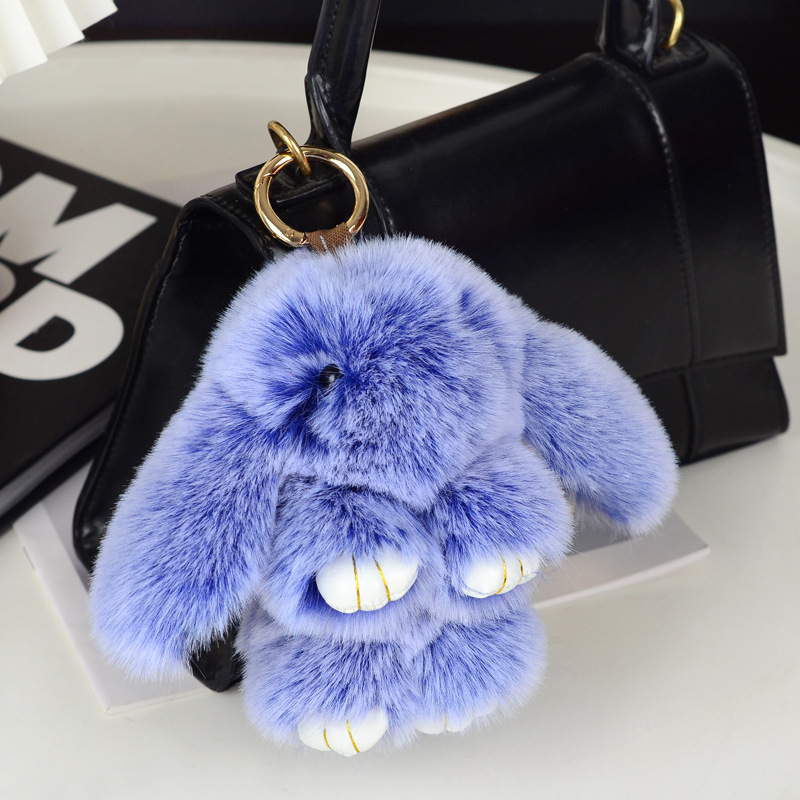 15cm Cute Faux Fur Bunny Doll Keychain Soft And Fluffy Plush Pendant Keyring For Cars Bag Or Daily Use Made Of Polyester