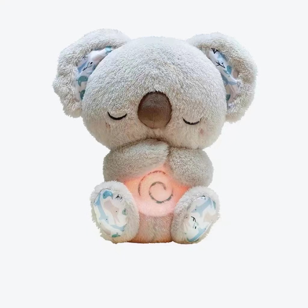 Good Selling Cute Otter Baby Breathing Music Long Mechanism Sleep Soothing Toy Super Soft Plush Doll PP Bear Koala Gift