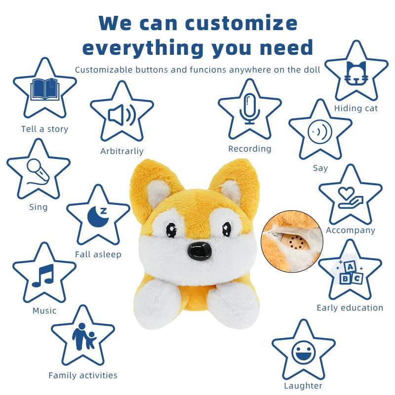 Customise Design Plushies Brand Custom Plush Toys Built-in Sound Module Custom Audio Companion Sleep Interaction Doll