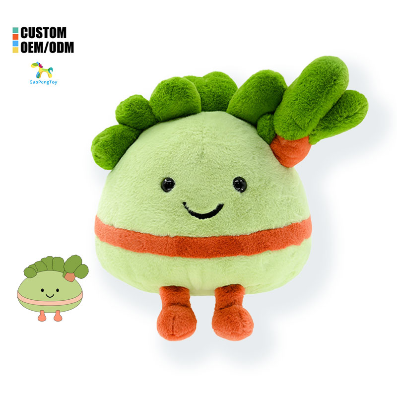 OEM ODM Soft Plush Fabric Stuffed Vegetable Fruit Cognitive Educational Toys for Kids Sensory Autism Toy