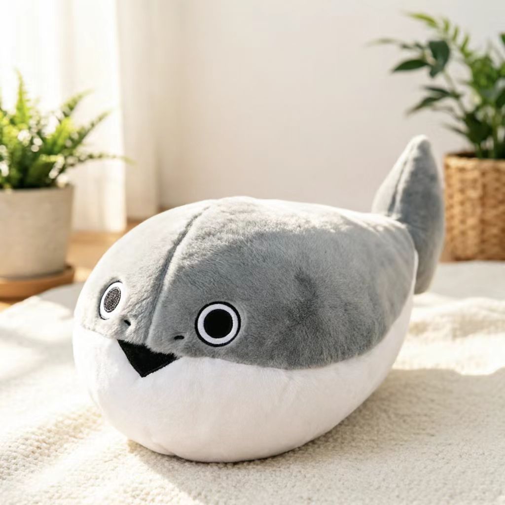Premium Plush Dolphin Stuffed Animal-Soft Polyester PP Cotton Educational Toy for 2-4 Year Olds Gift for Ocean-Themed Nursery