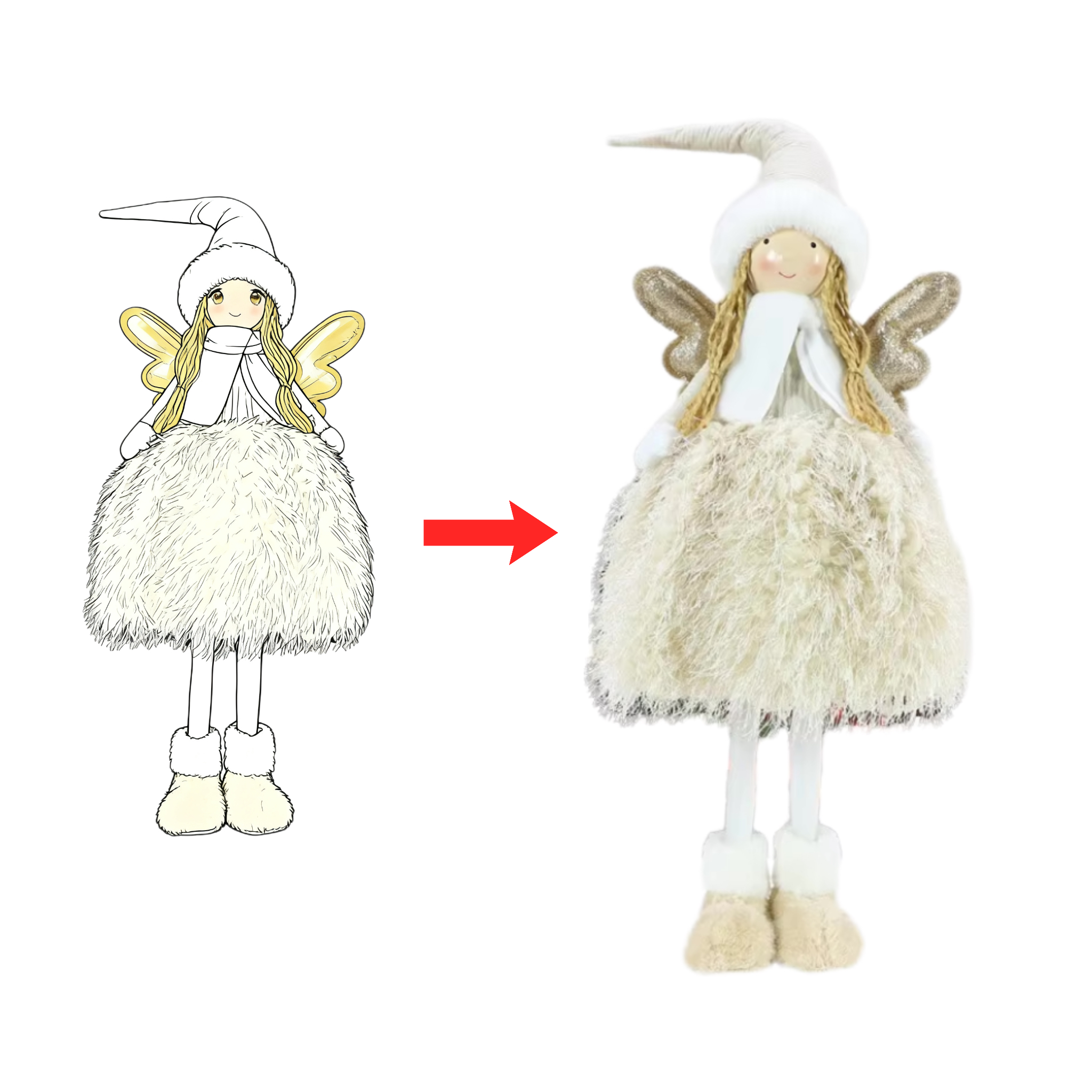Manufacturer Custom Made Giant Cute Themed Plush Toys Christmas Doll Newborn Suitable Animal Plush Toy for Kids Holiday Gift