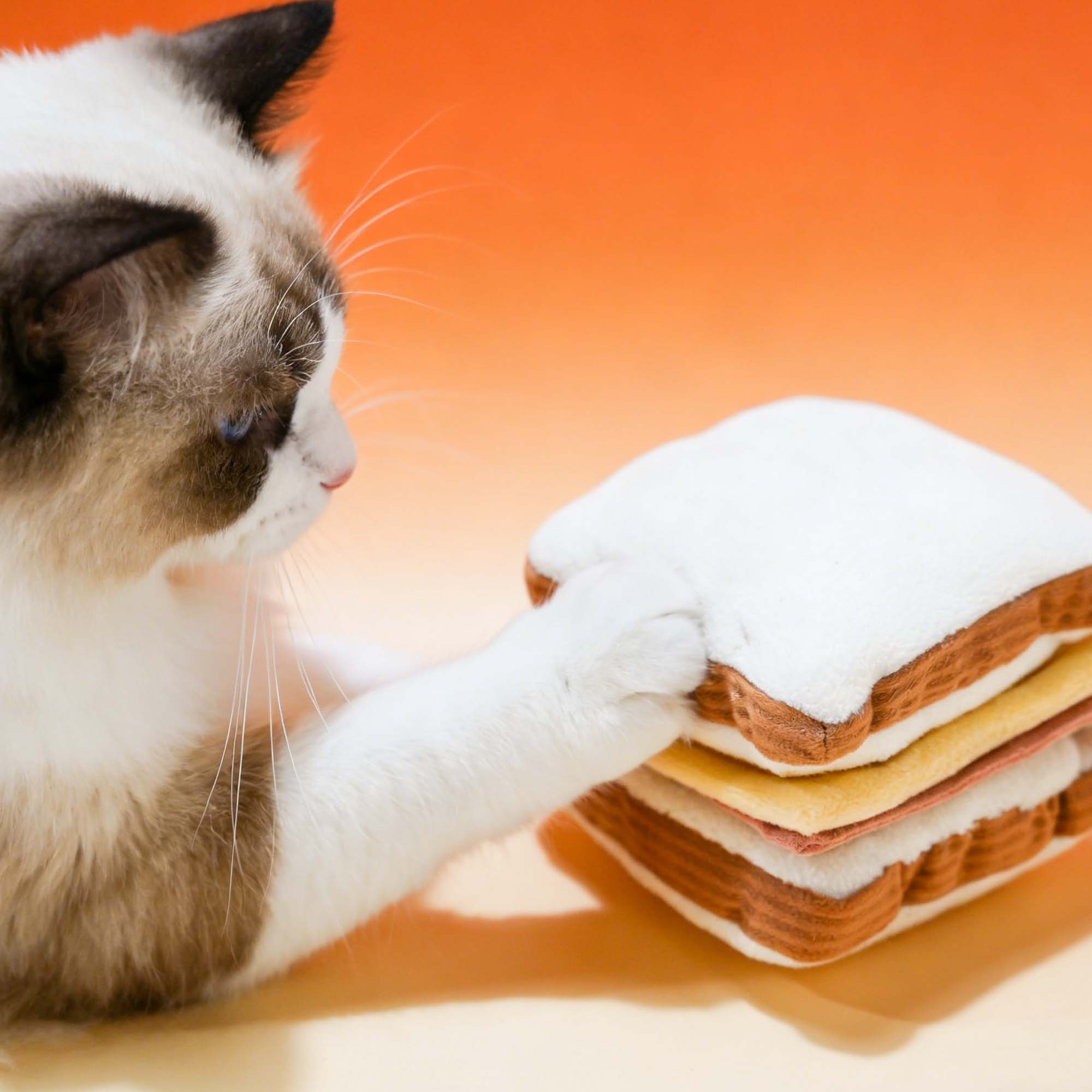 Squeaky Sandwich Pet Plush Toy Interactive Design to Relieve Pet Boredom High Quality Fabric for Sandwich Shape Pet Plush Toy