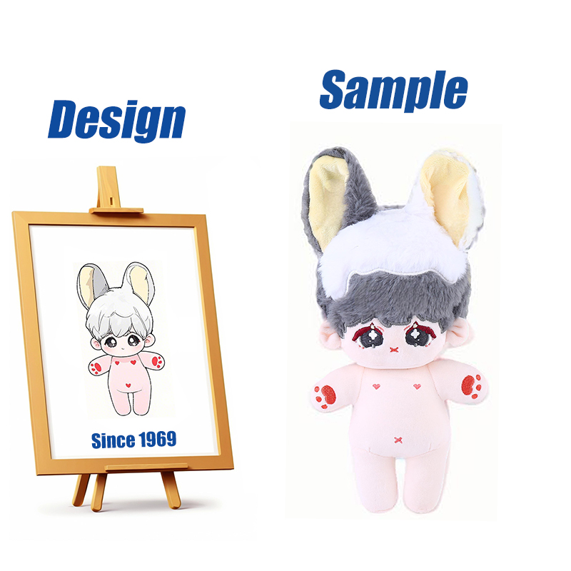 Shengye BSCI EN71 CPC Custom Design 3D Cute Korean Idol Action Figure Doll Cartoon Anime Character Plush Toy with Clothe &amp; Shoes