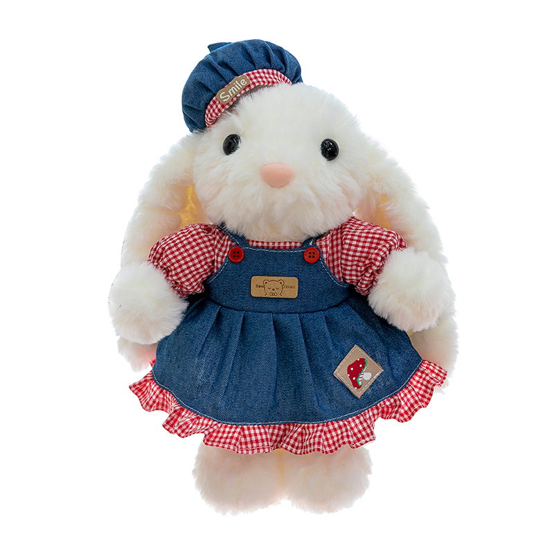 Adorable Girly Princess Heart Hanging Ear Rabbit Pastoral Series Plush Toy Chirp Mesh Stress Relief Doll Super Soft Plush