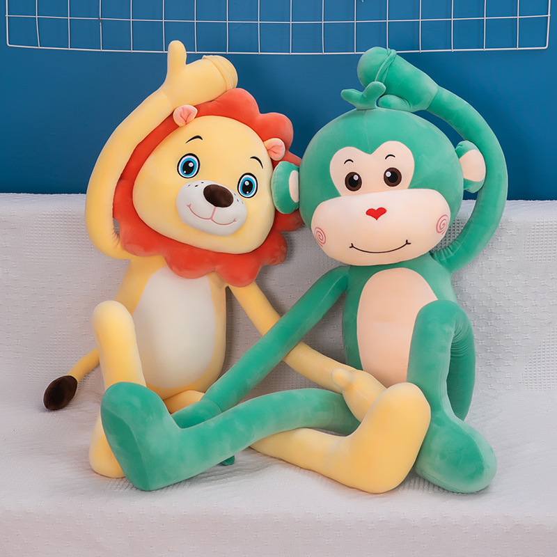High Quality Plush Jungle Animal Toy Long Arms and Legs Monkey Plush Toy Large Stuffed Tiger Lion Plush