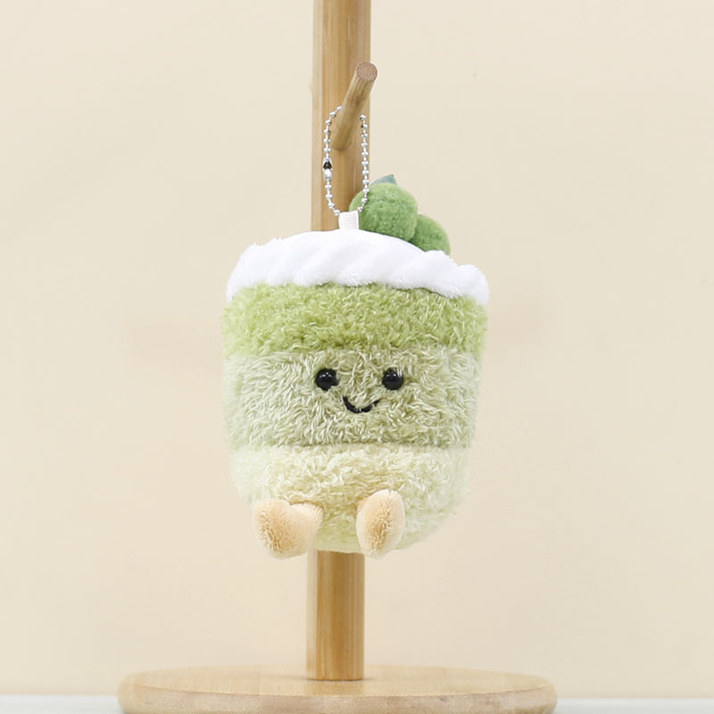 Wholesale Cute Mini Fluffy Cake Plush Pendant Keychain Plushie Pastry Figurine Soft Toy Doll OEM ODM Stuffed Animal for Children