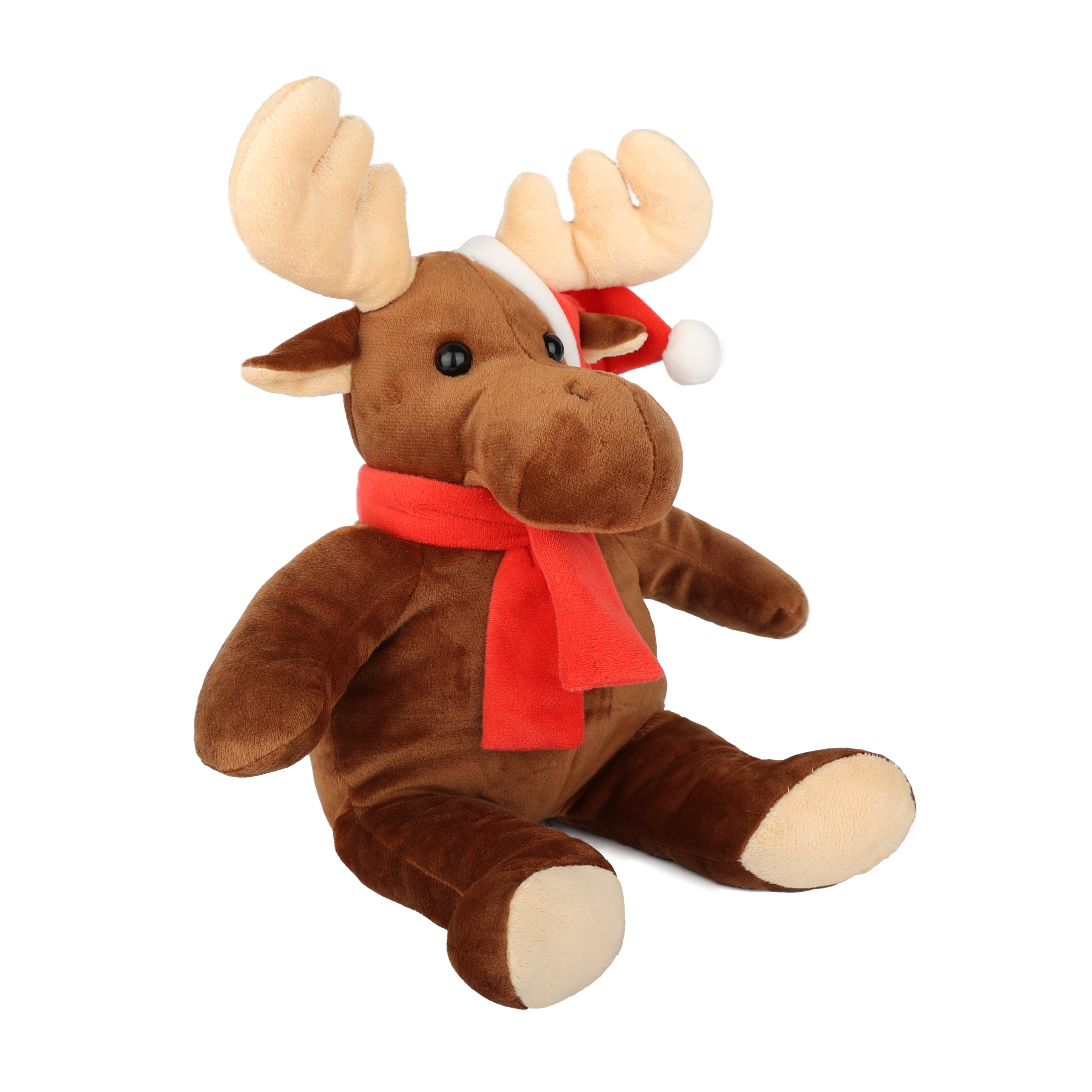 Wholesale Plush Moose Toy Soft Stuffed Reindeer Plush with Christmas Hat Cute Holiday Decoration Bulk Animal Toy for Christmas