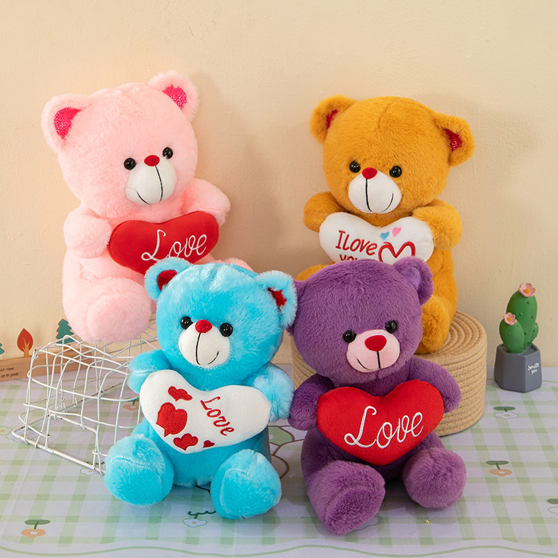 Wholesale Custom Valentine's Day Red Love Hug Teddy Bear Plush Stuffed Animals Toys Soft Skin Mother's Day Christmas Girl Gifts