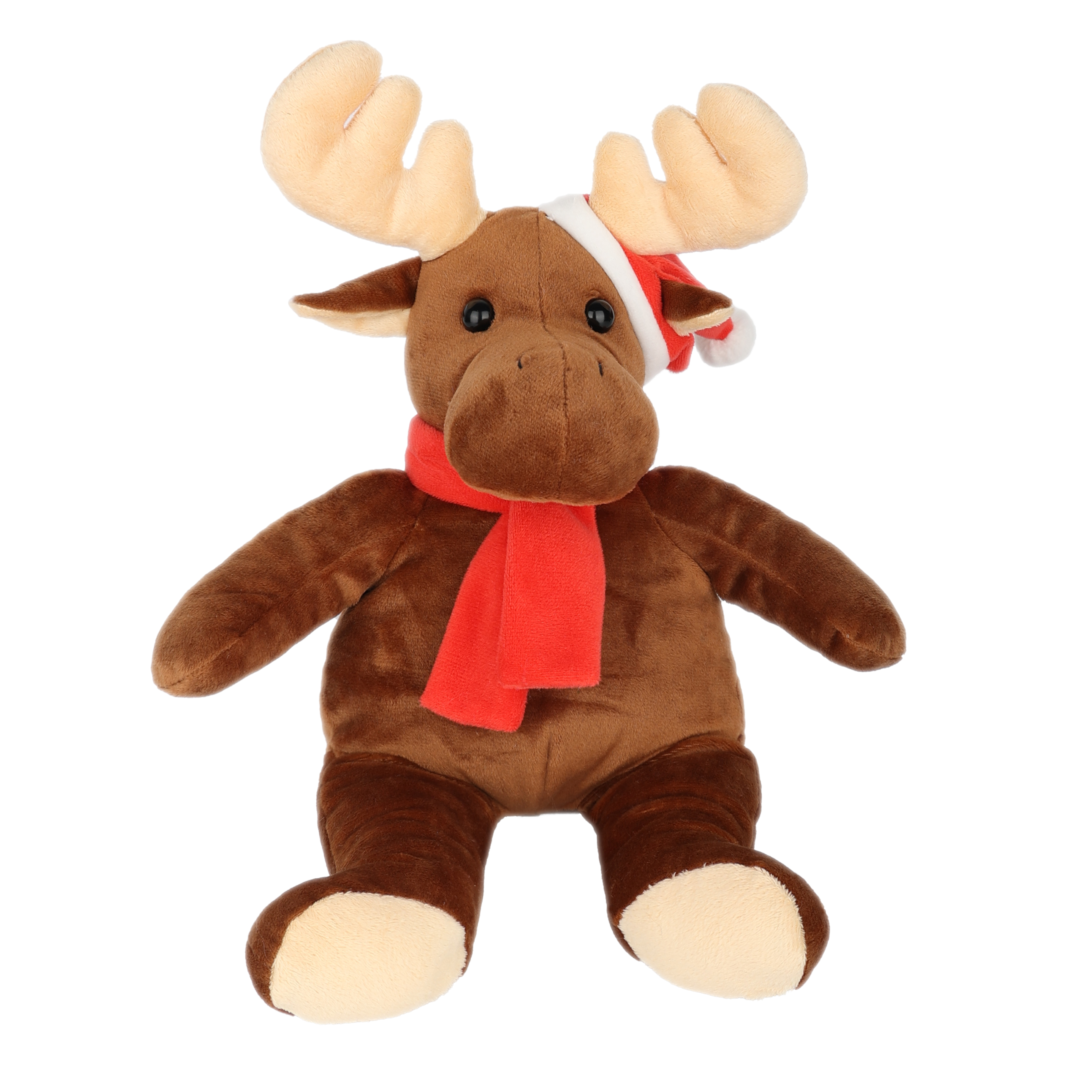Wholesale Plush Moose Toy Soft Stuffed Reindeer Plush with Christmas Hat Cute Holiday Decoration Bulk Animal Toy for Christmas