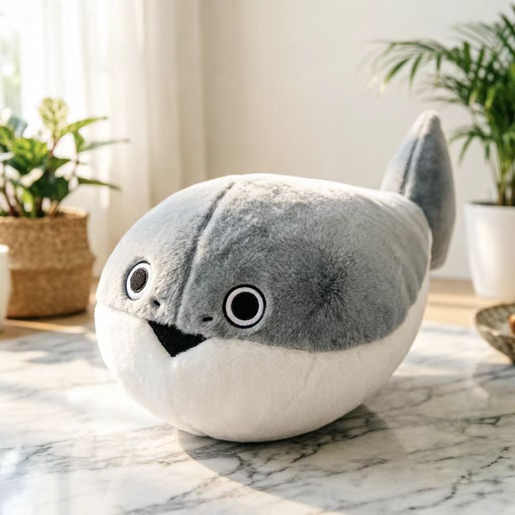 Premium Plush Dolphin Stuffed Animal-Soft Polyester PP Cotton Educational Toy for 2-4 Year Olds Gift for Ocean-Themed Nursery