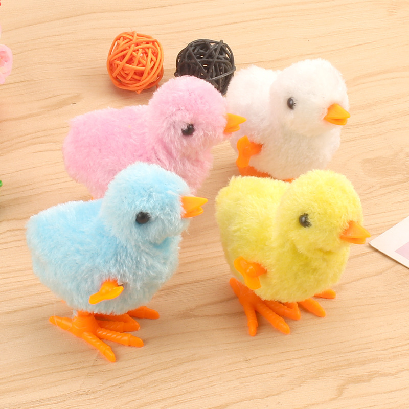 Bunny Stuffed and Jumping Chick Wind up Toys Novelty Chicken Hopping Windup Toy for Cats Pet Interactive Toys