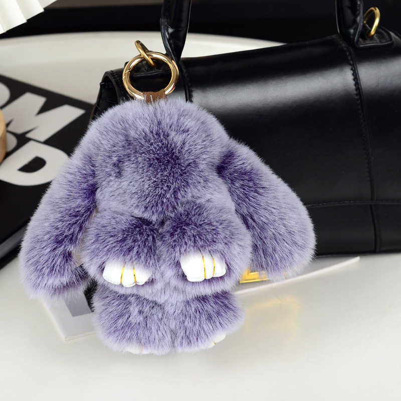 15cm Cute Faux Fur Bunny Doll Keychain Soft And Fluffy Plush Pendant Keyring For Cars Bag Or Daily Use Made Of Polyester