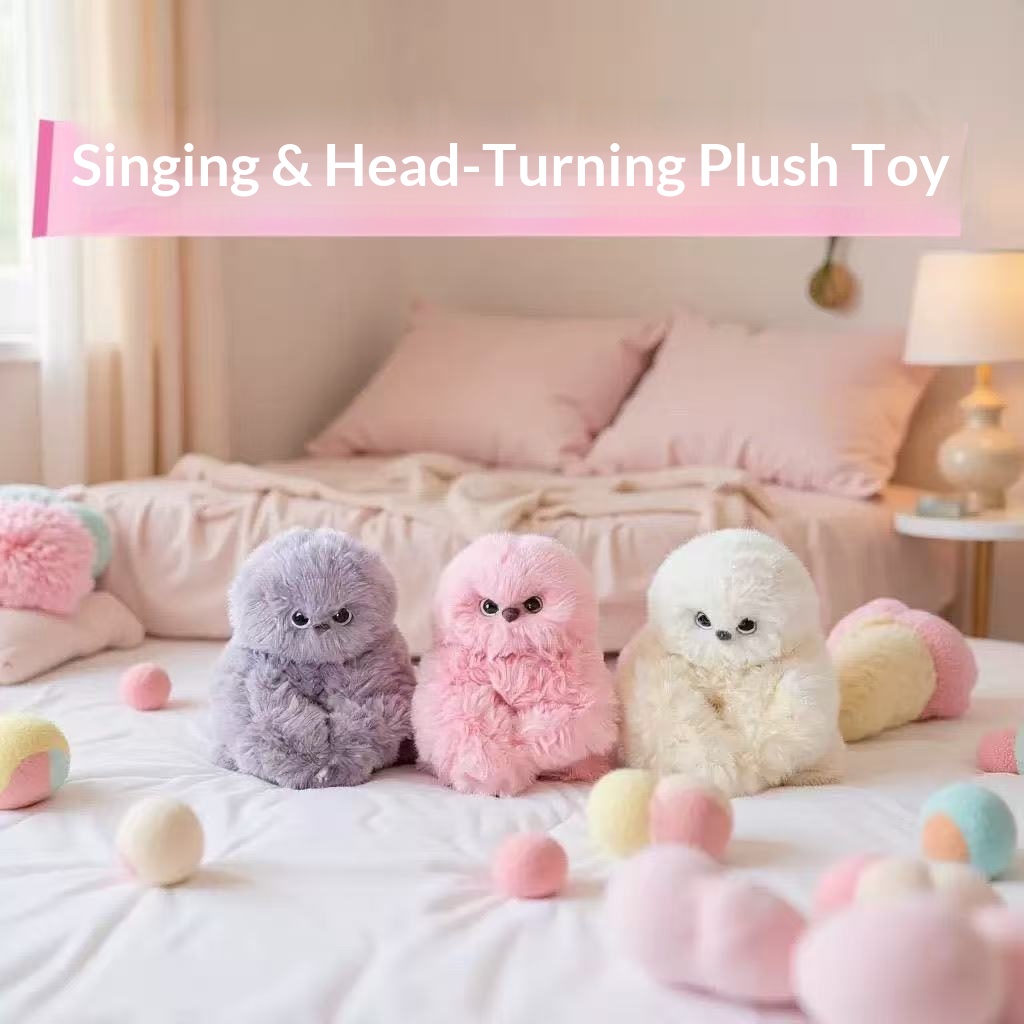 New Cross-Border Electric Owl Sloth Cute Plush Toy with Singing &amp; Head Movement PP Cotton Filled Smart Pendant Toy for Ages 14+