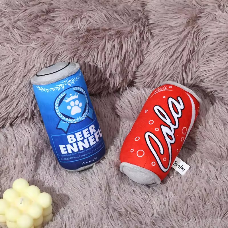 Wholesale Customized Sounding Interactive Plush Dog Toys Training Soothing Chew Dog Toys Coffee Cup Chew Toys