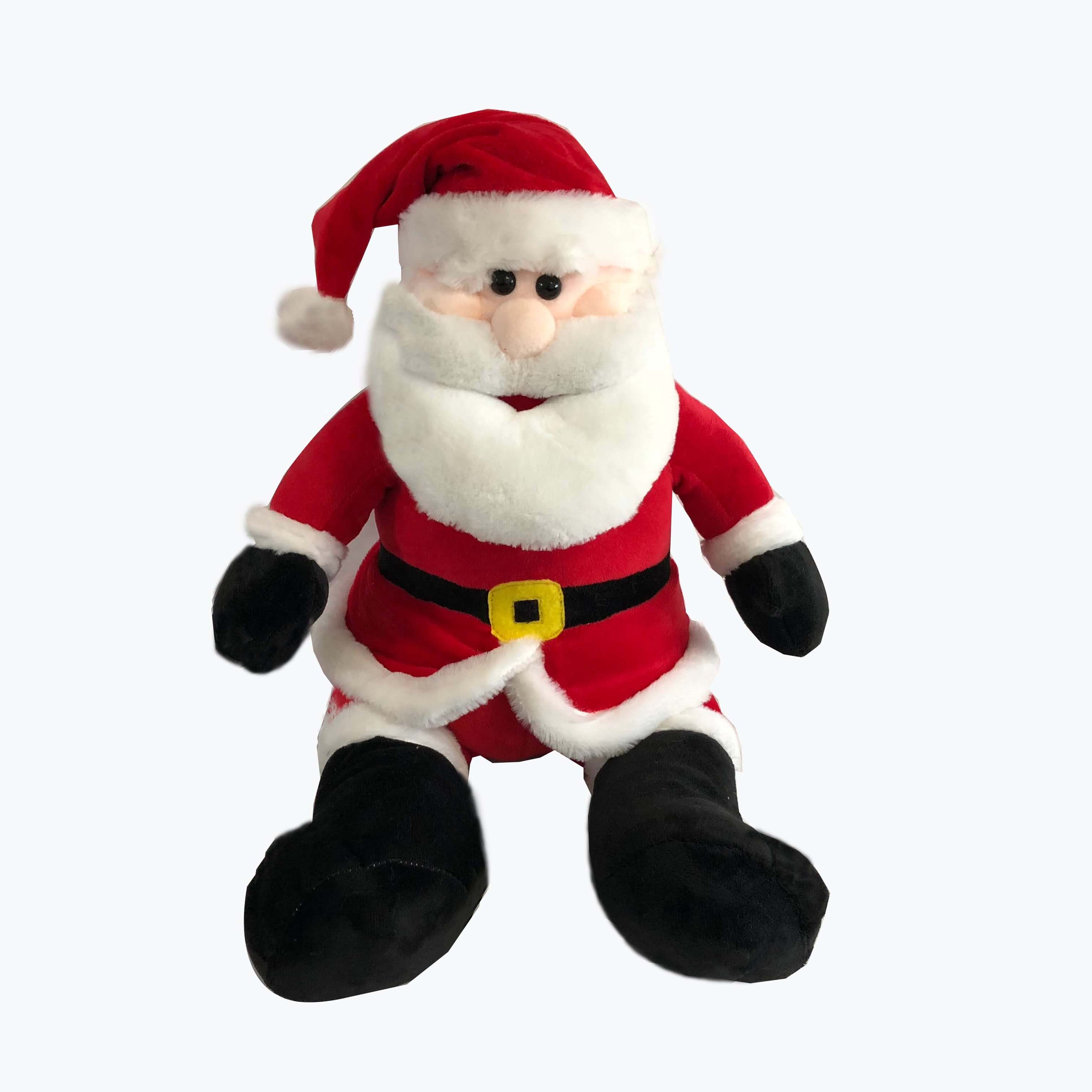 Customized Christmas Santa Plush Stuffed Animal Toys Wholesale Fabric Animals PP Cotton Embroidered Mesh for Holiday Decorations