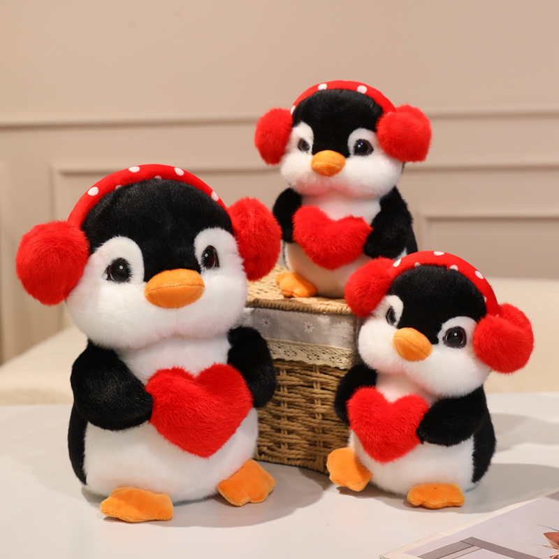 Valentine'S Day Gift for Women 2026 Decorations Products Valentine'S Day Penguin with Love Plush Girl's Doll Penguin Plush Toy