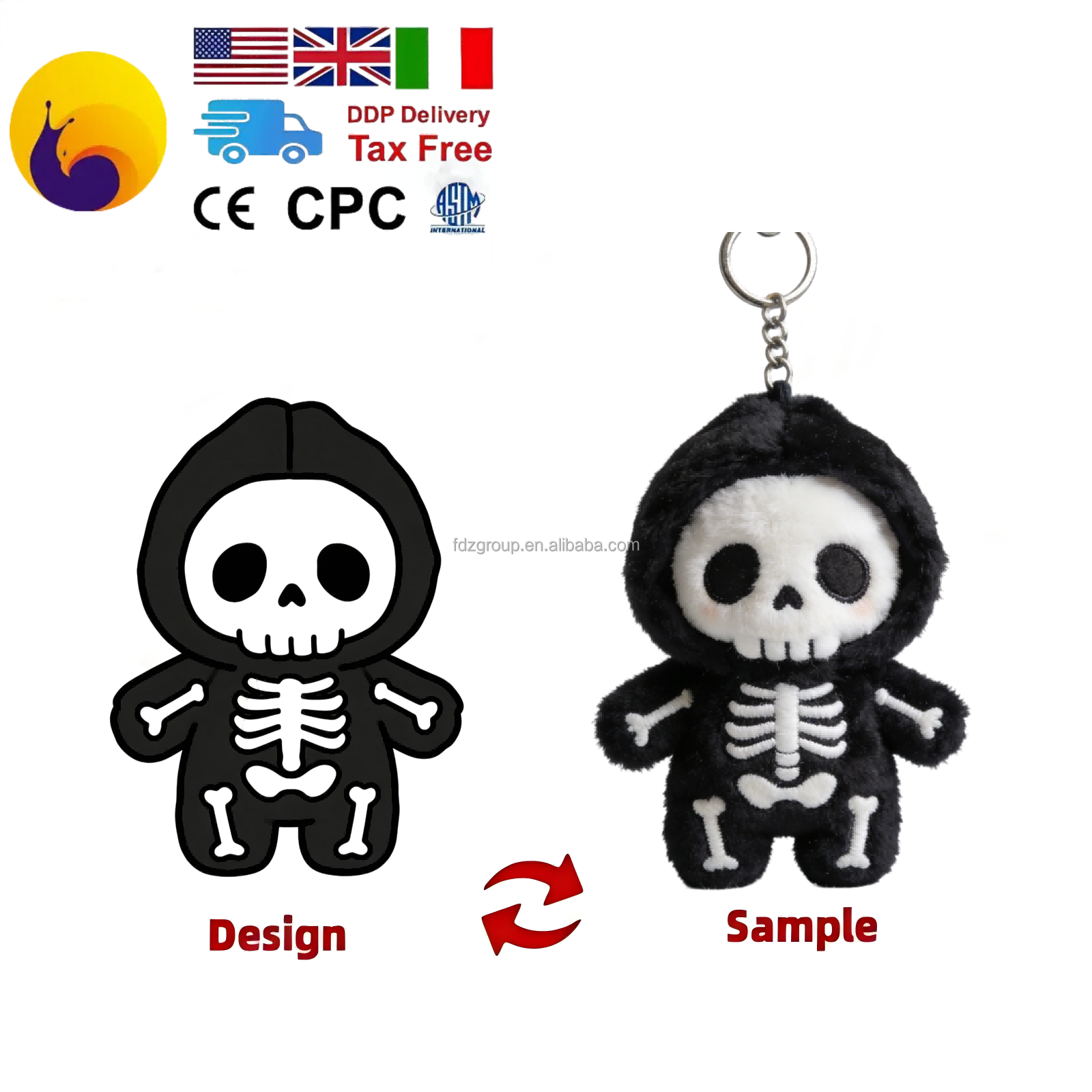 Custom Plush Keychain Durable Embroidery Mascot Toy Holiday Season Custom Plushie Doll