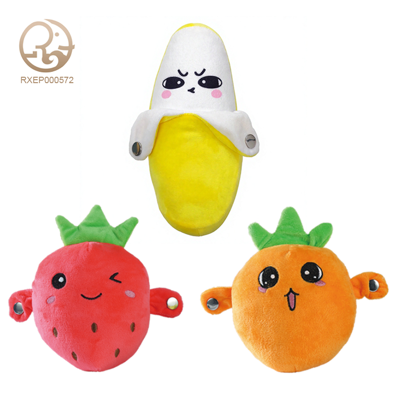 Baby Educational Musical Learning Fruit Piano PP Cotton Embroidered Super Soft Body Inductive Beat Music Banana Plush Toys