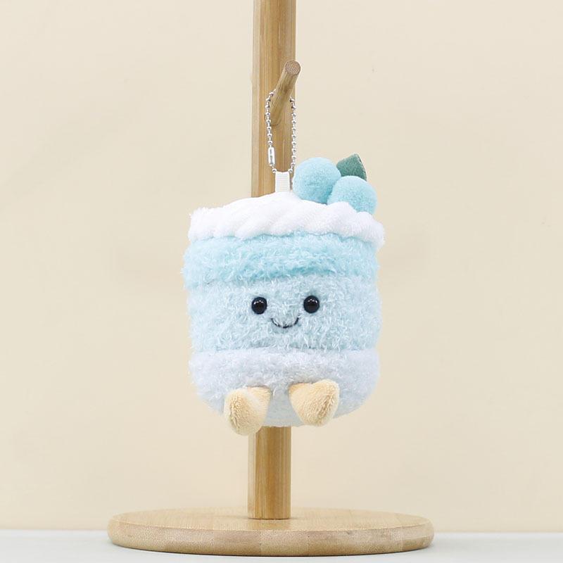 Wholesale Cute Mini Fluffy Cake Plush Pendant Keychain Plushie Pastry Figurine Soft Toy Doll OEM ODM Stuffed Animal for Children