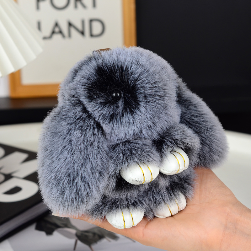 15cm Cute Faux Fur Bunny Doll Keychain Soft And Fluffy Plush Pendant Keyring For Cars Bag Or Daily Use Made Of Polyester