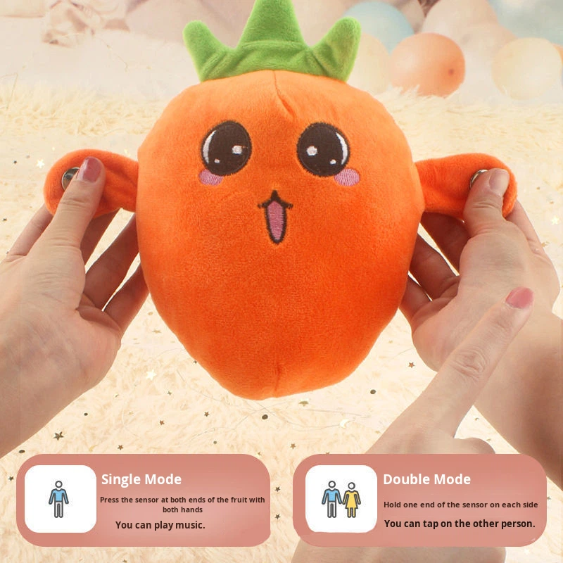 Fruit Sensing Rhythm Piano Plush Toy Strawberry Banana Carrot PP Cotton Electric Music Parent-Child Interaction Children 4-6