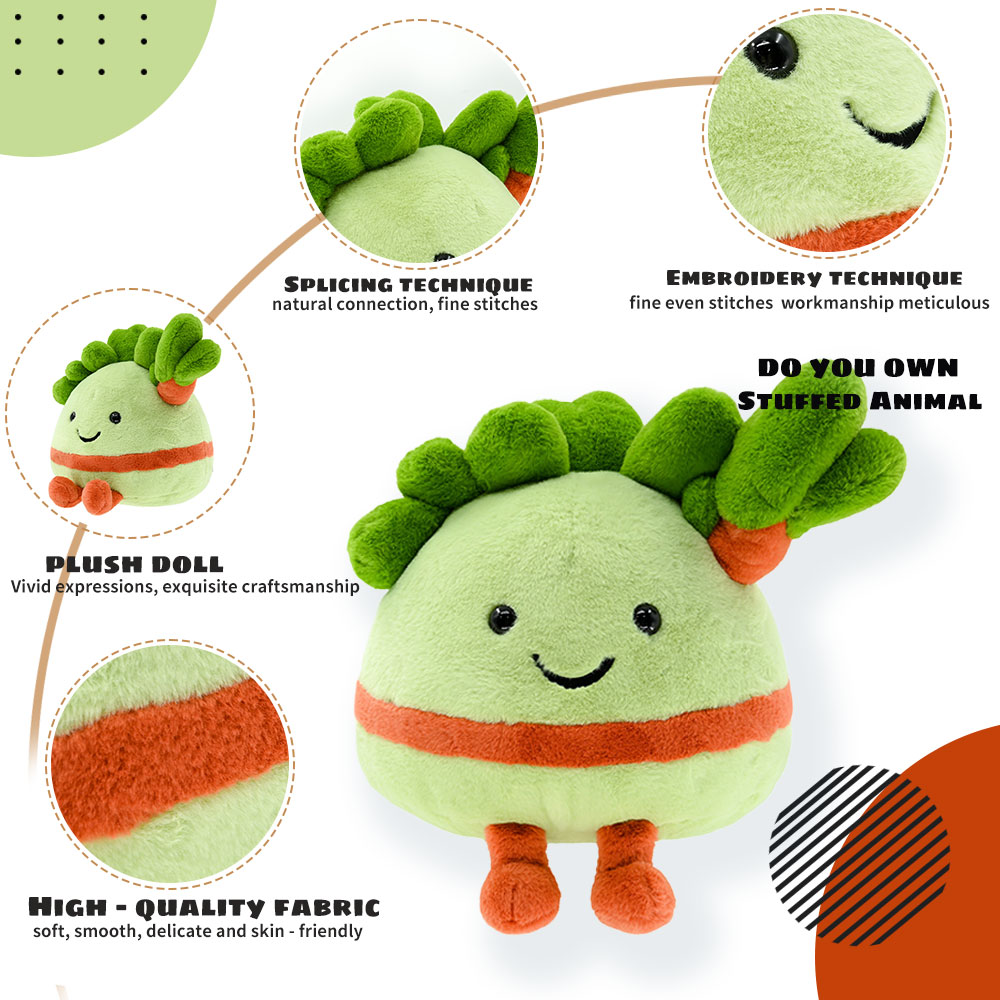 OEM ODM Soft Plush Fabric Stuffed Vegetable Fruit Cognitive Educational Toys for Kids Sensory Autism Toy