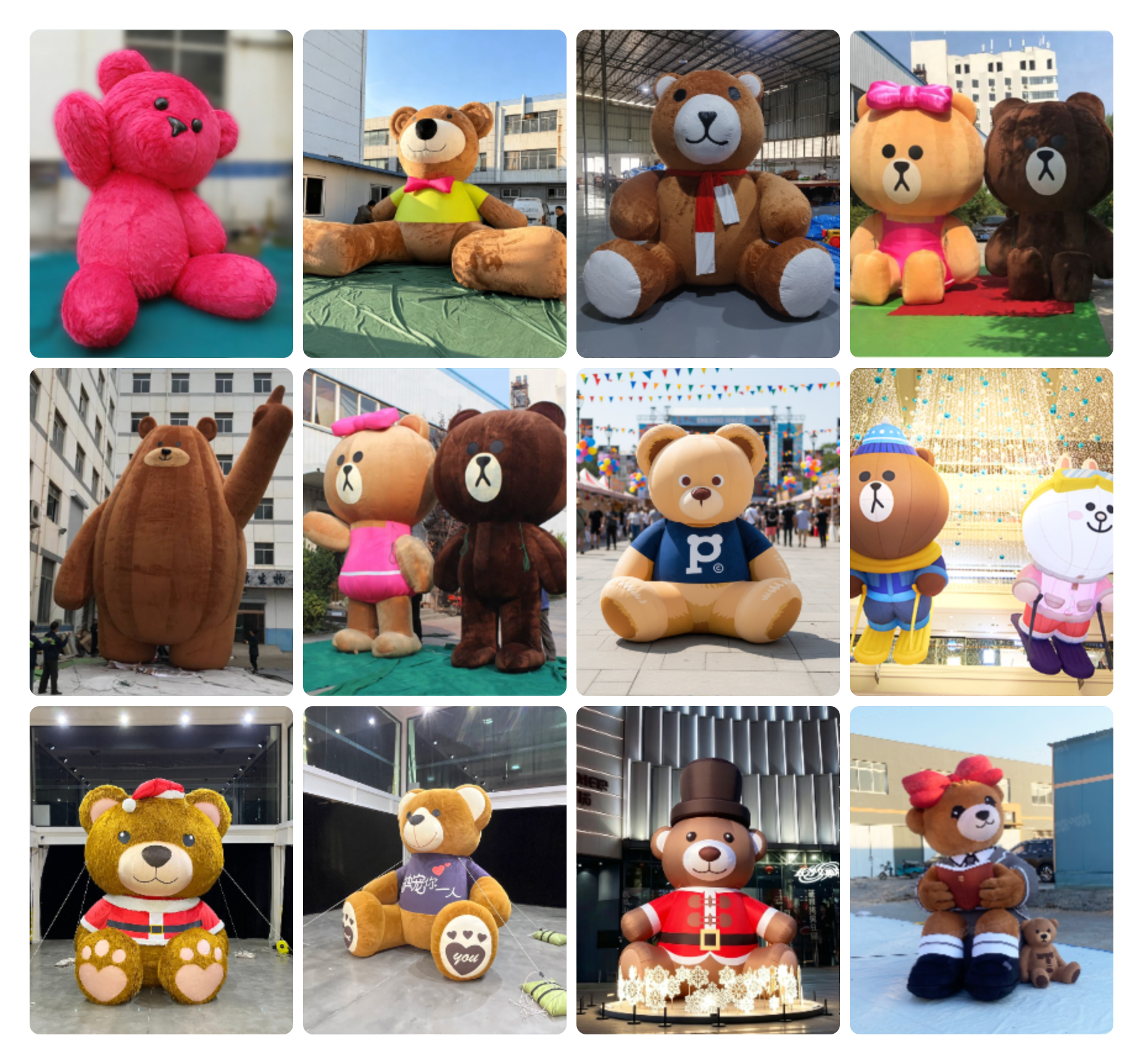 Aero Stage Giant Blow Up Cartoon Bear Romantic Red Plush Custom Inflatable Cartoon Teddy Bear Mascot