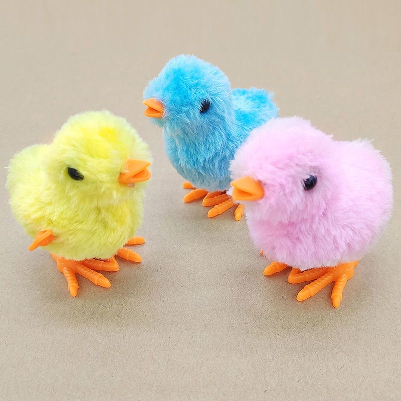Classic Plush Chicken Kids Educational Toy Clockwork Jumping Walking Chicks Toys Baby Gifts Random Color