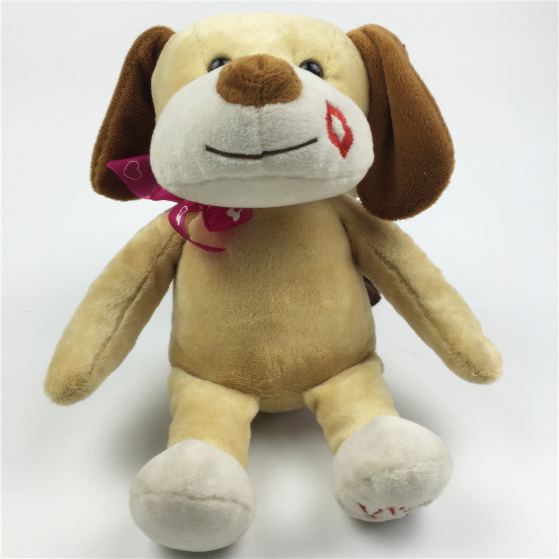 Kiss Print Puppy Plush Toy - Adorable Lip Kiss Dog Stuffed Animal for Valentine Gift (Wholesale)
