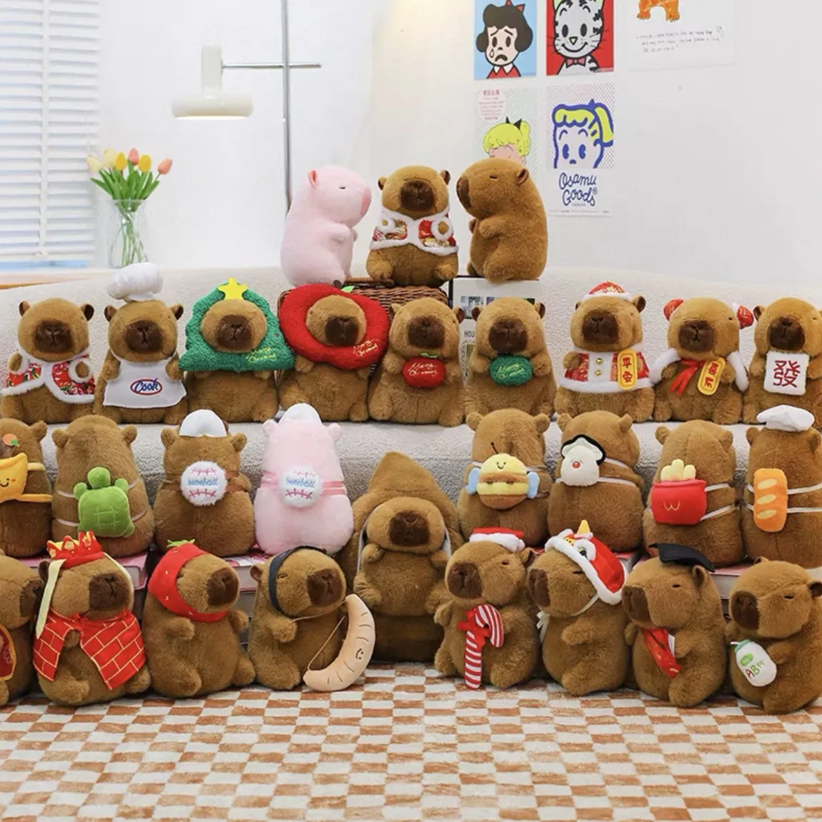 Heatable Capybara Toys Lavender Scented Soft Plush Pillow Stress Relief Doll
