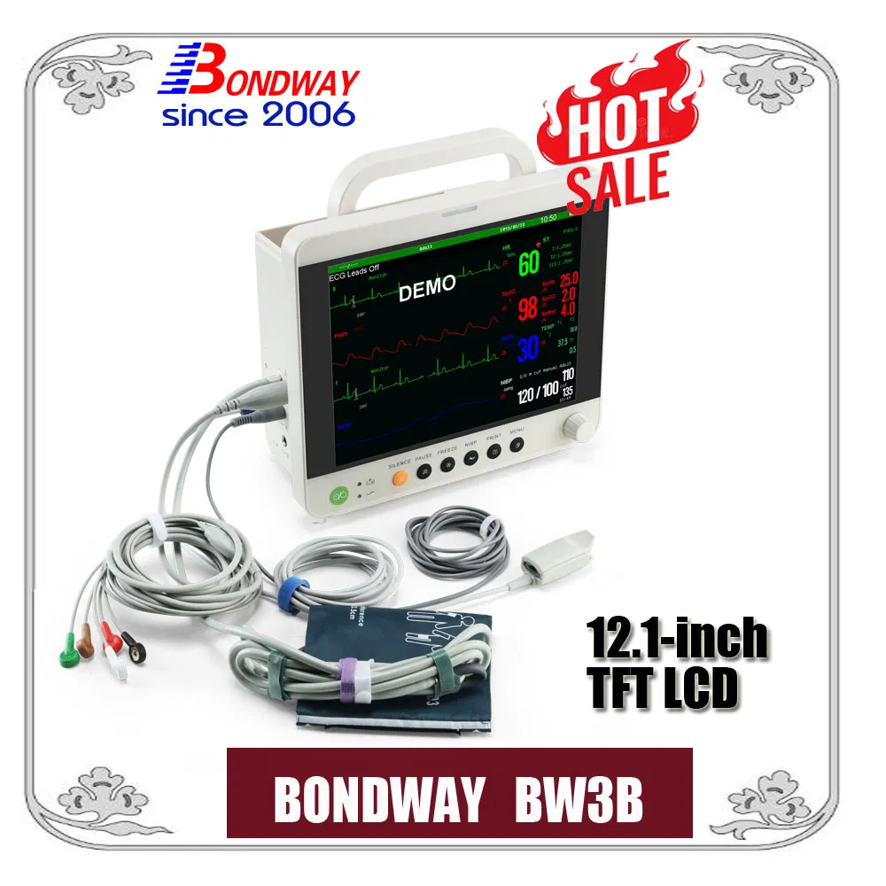 Patient Monitoring System, ECG Patient Monitor with Ce Mark, Hot Sale Portable Patient Monitor