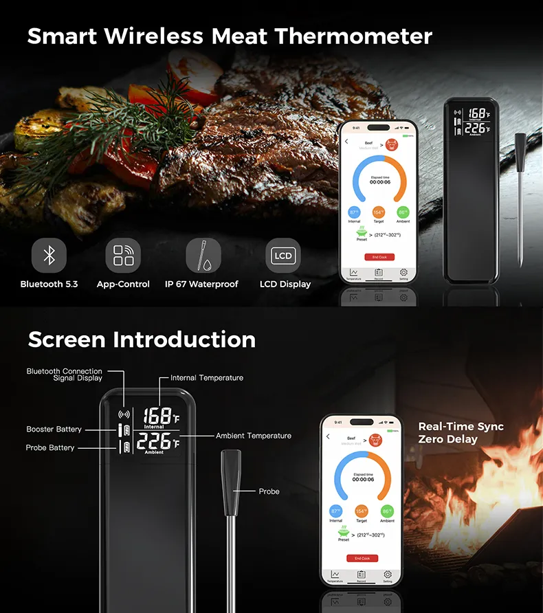 Smart Bluetooth Meat Thermometer
