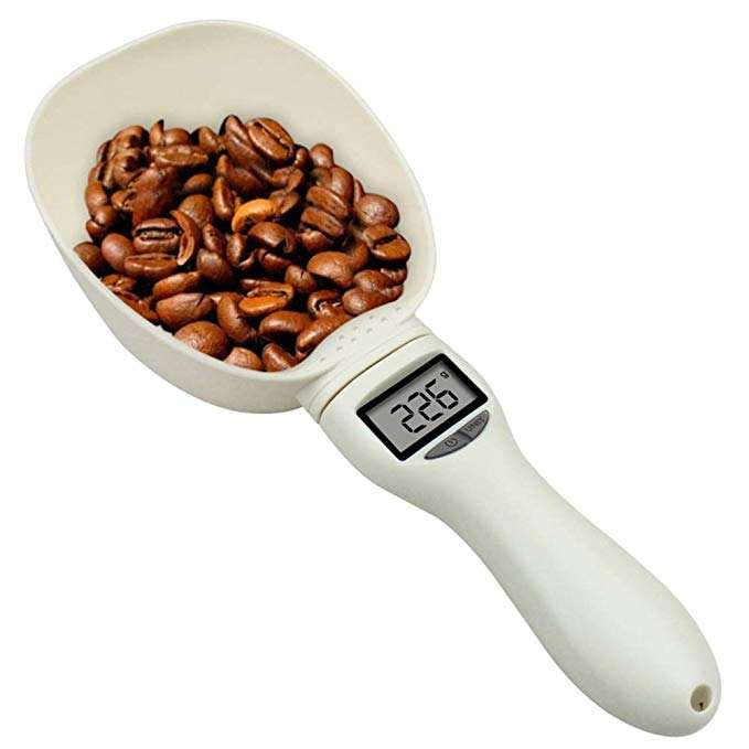 Home Gadget 800g Handheld Dog Cat Pet Food Measuring Digital Weighing Scoop Cup Scale Electronics Pet Spoon Weight Scale