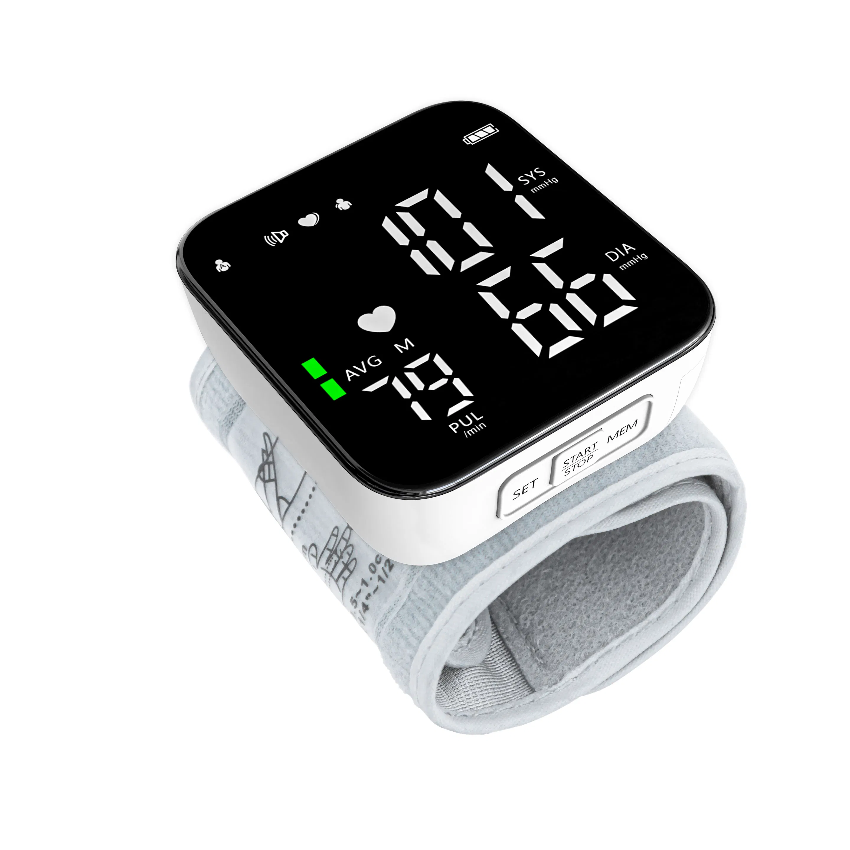 Black Portable Wrist Bp Monitor with Heart Rate Detection