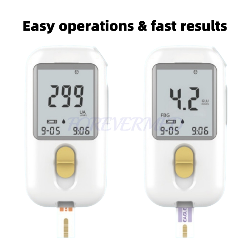 Blood Glucose and Uric Acid Monitoring System with Advanced Electrochemical Biosensor Accurate Blood Glucose Uric Acid Meter