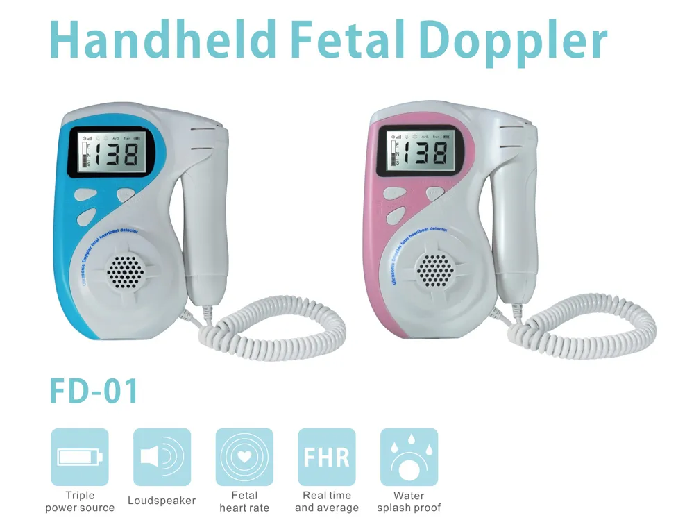 Two Color Fetal Doppler Blue and Pink