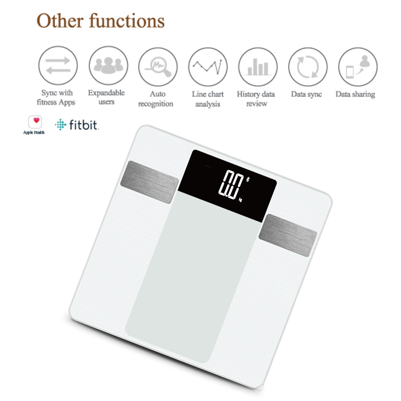 Tempered Glass Digital Personal Weight 180kg 396lb Weighing Household Bluetooth Body Scale