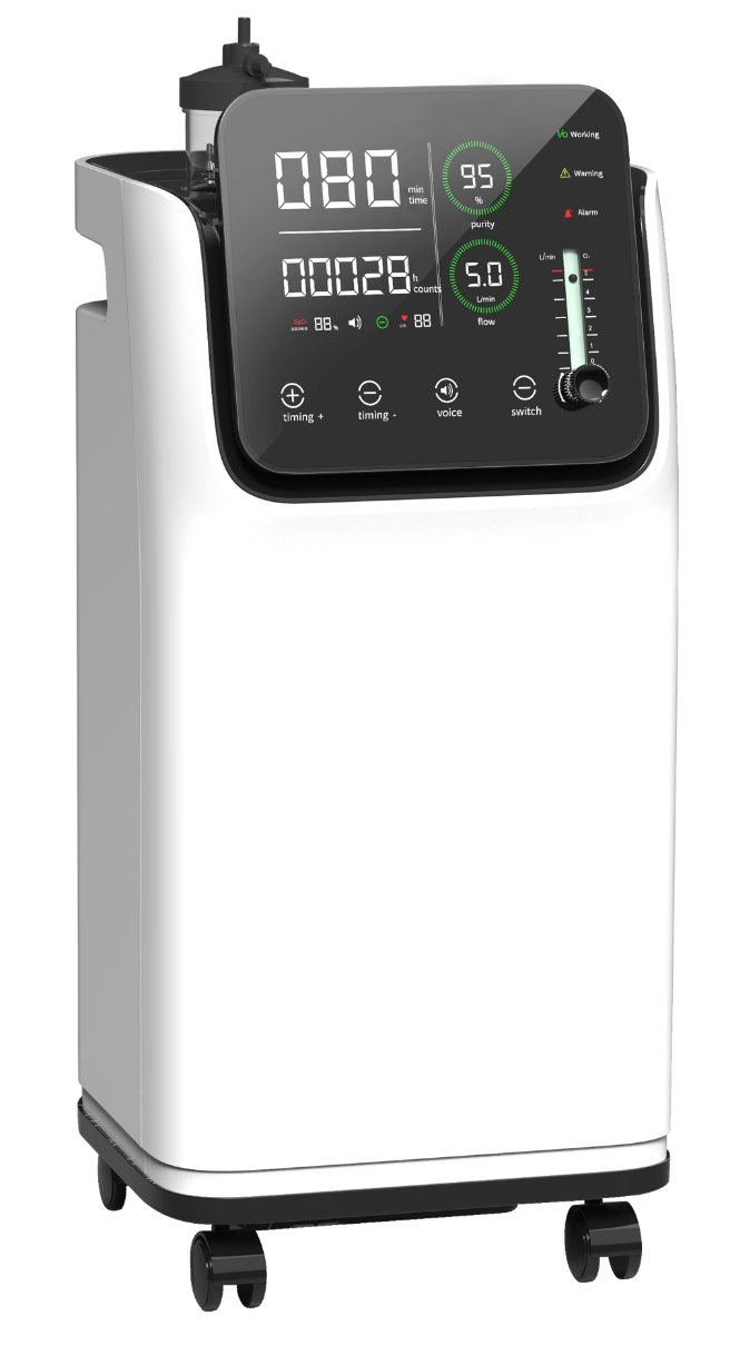 5L Ultra Low Noise Nebulizer Oxygen Concentrator with Adjustable Flow &amp; Purity Monitor