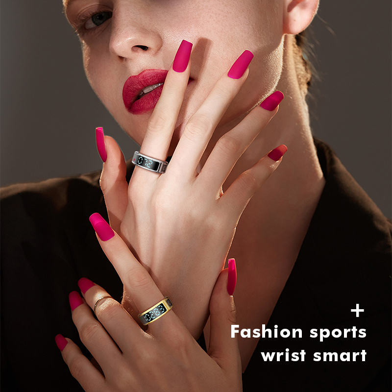 Custom Fashion Health Monitoring Smart Finger Ring Wearable Rings Termometro Device Smartring with Screen