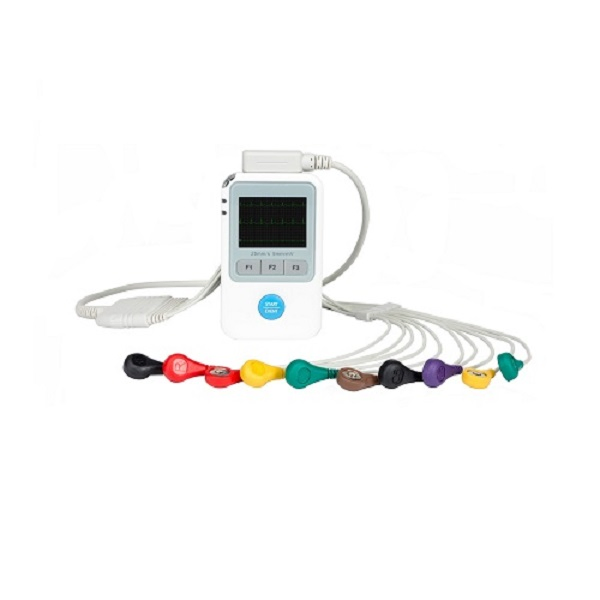 24 Hours Simultaneous ECG Monitor Color Screen with 12 Channels