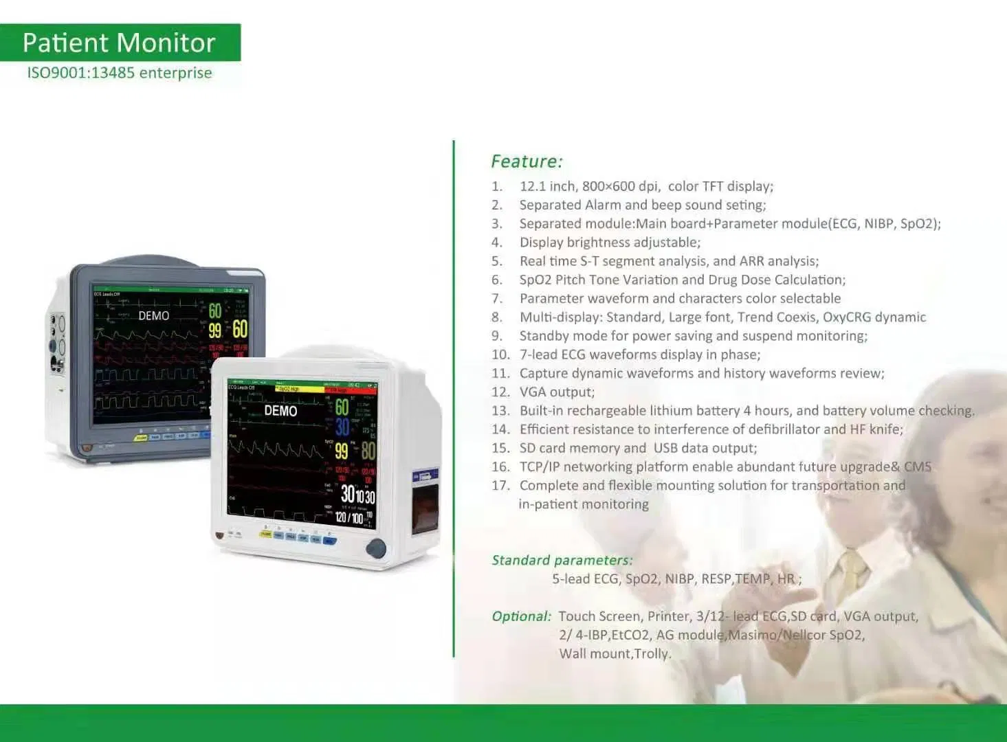 Multi-Parameter Monitor Featuring 7-Lead ECG and SpO2
